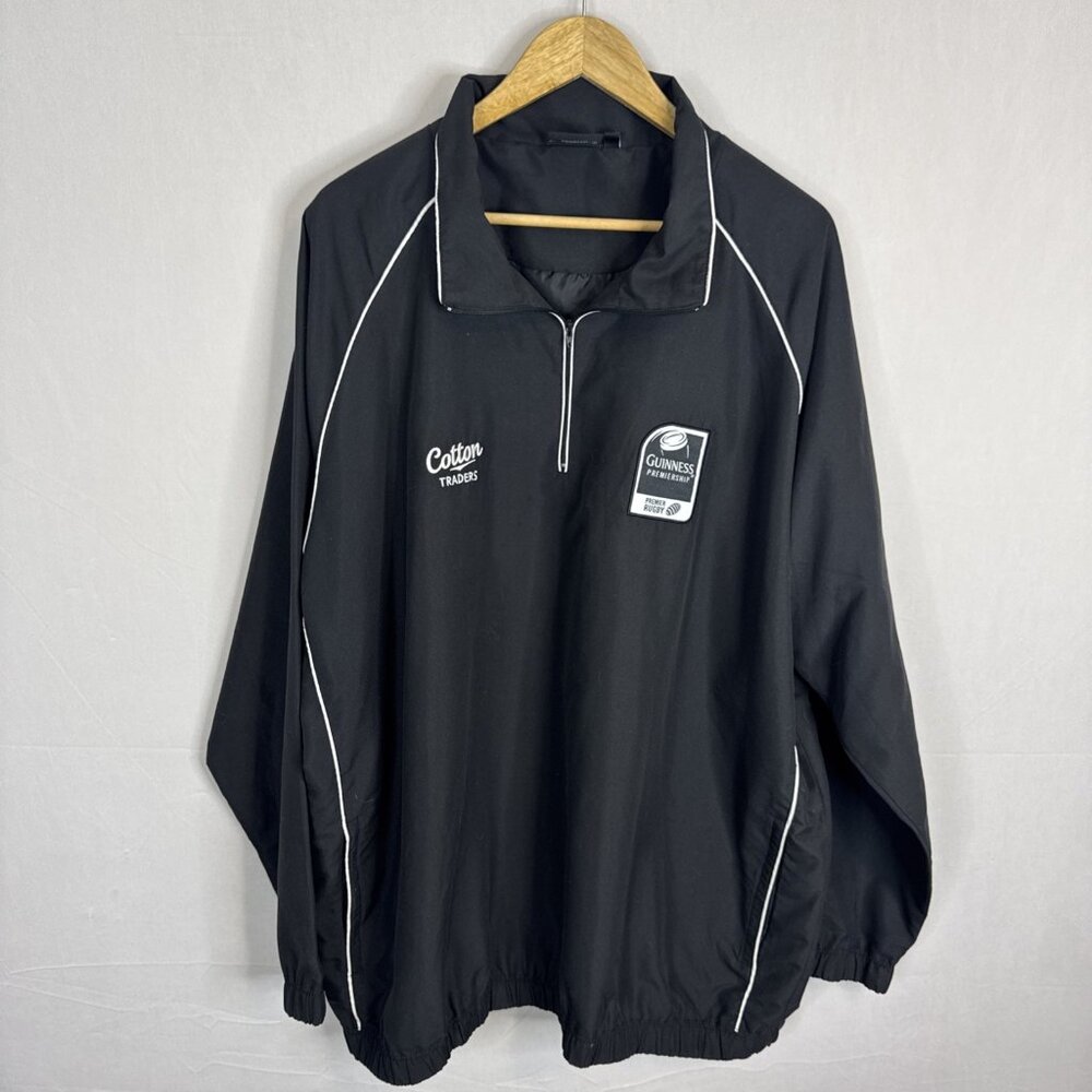 Guinness Premiership Rugby Half Zip‎ Pullover Jacket Men’s 2XL Black